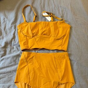Vitamin A two piece swim suit in mustard - Iris Top Clio Bottom